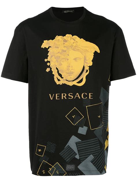 versace mens black tshirt superwog|Men's Luxury and Designer Shirts .